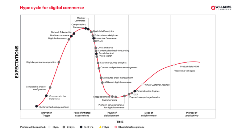 Hype cycle diagram for digital commerce