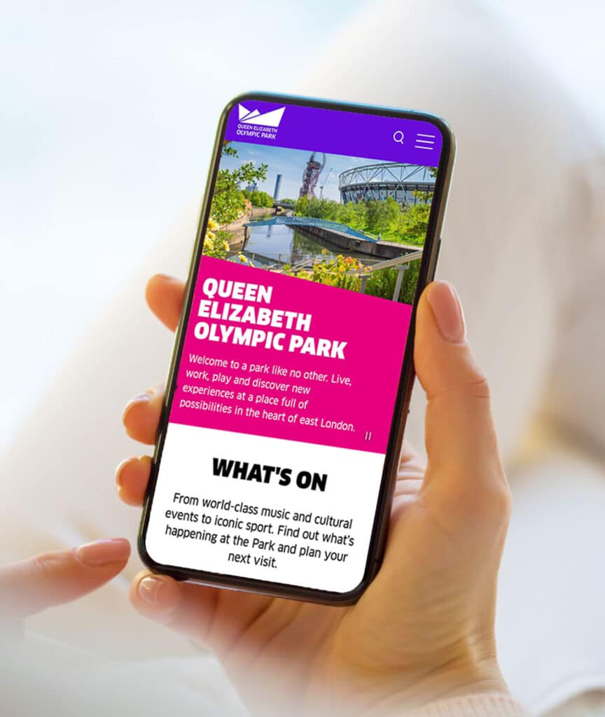 someone checking queen elizabeth park website on mobile