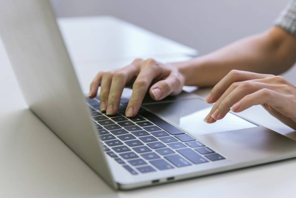 man using laptop